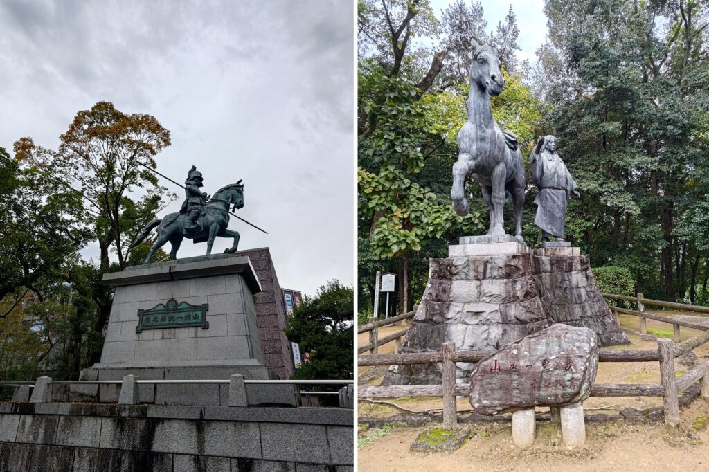 高知城_山内一豊像_千代像